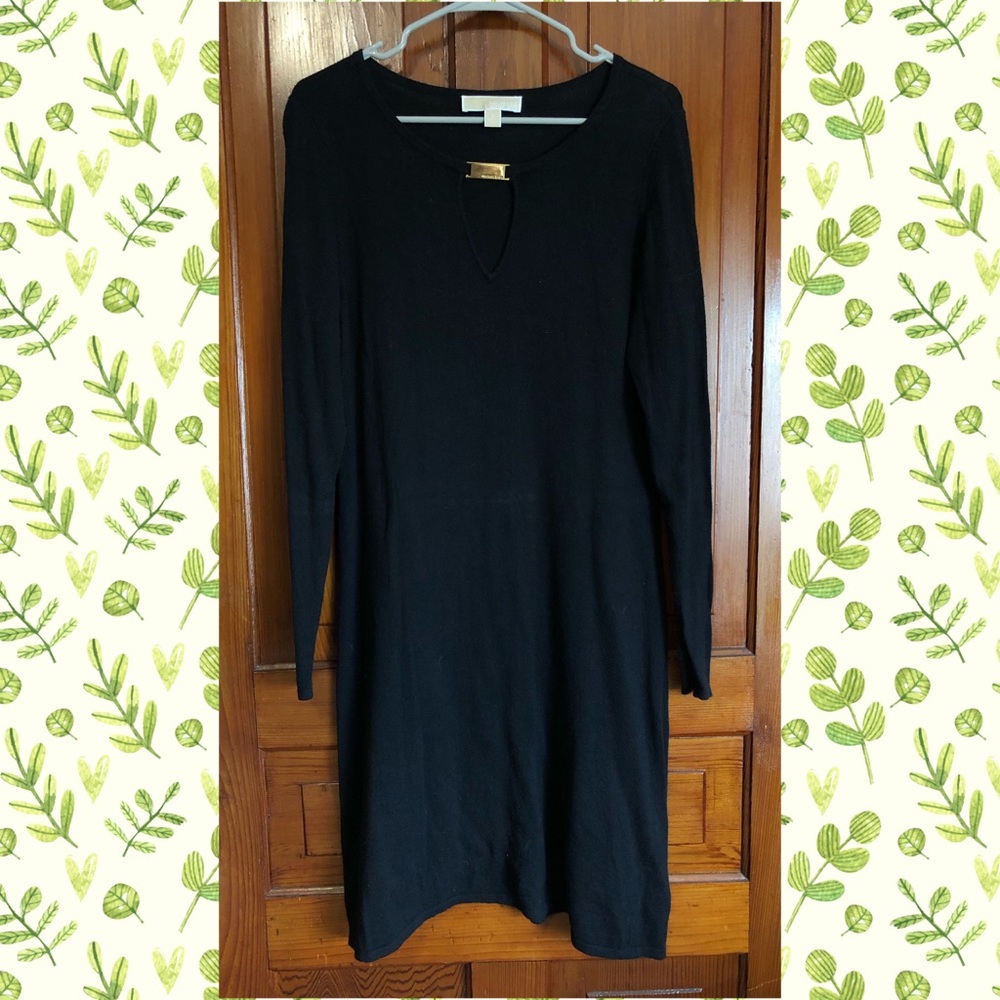 michael michael kors black long sleeve dress